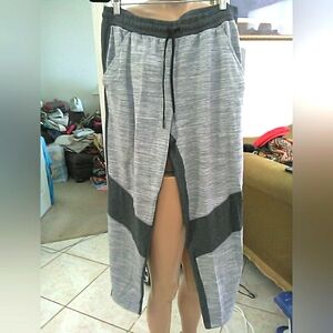 BNWT SHAPE ACTIVE WEAR Chic Gray & Black Split JOGGERS SZ LG ( SICK SOFT) PKTS